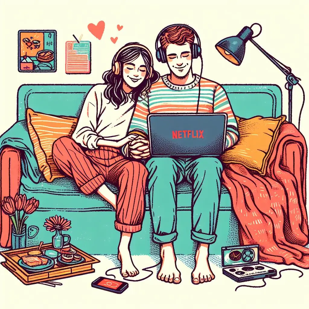 넷플릭스 연령인증 블로그글 썸네일 넷플릭스 시청중인 커플