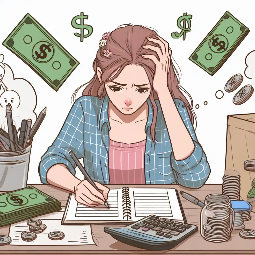 보험금으로 고민하는 여성