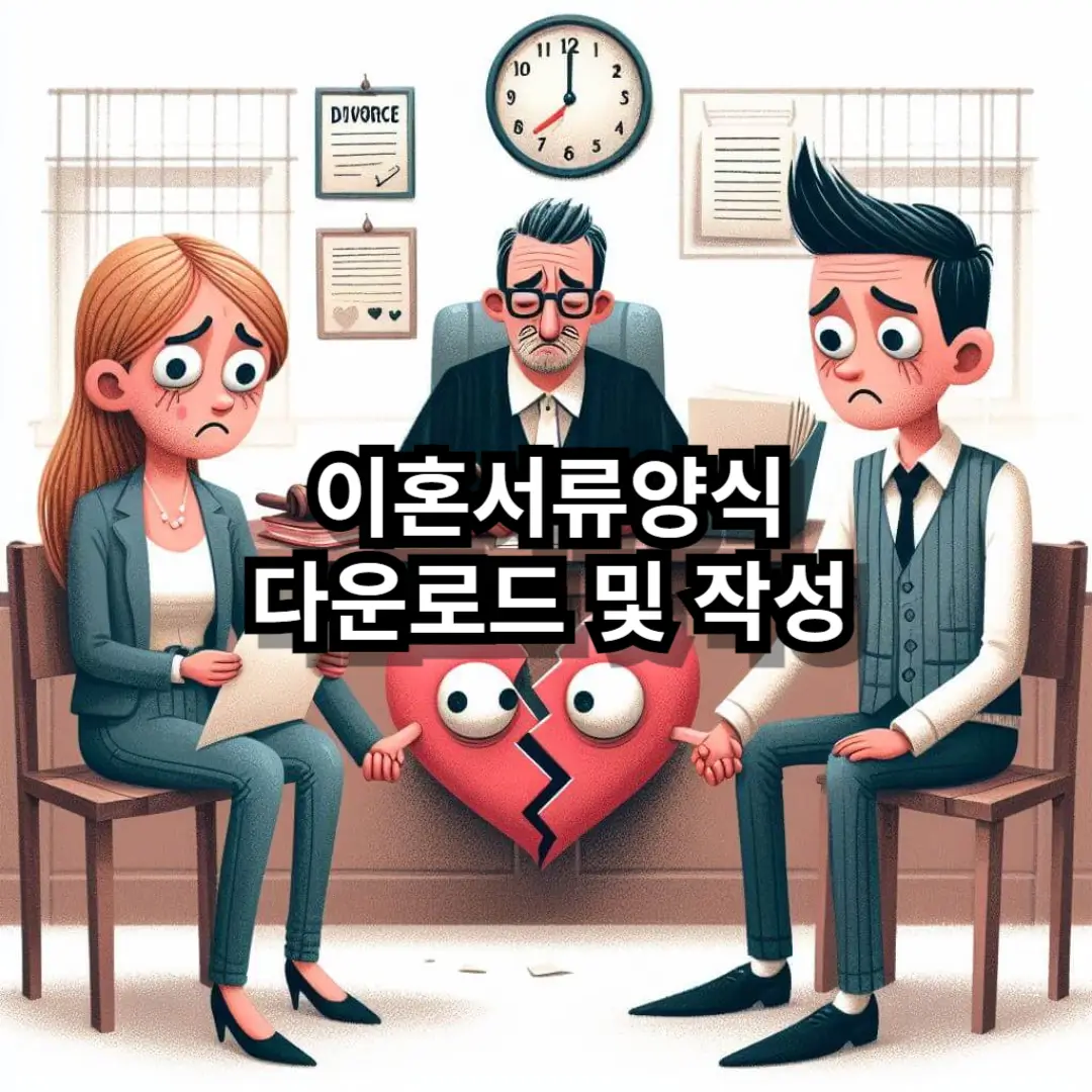이혼서류양식 블로그글 썸네일 이혼하는 젋은 부부 그림